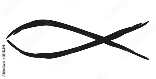 Eucharistische Fische, Symbol in der Religion des Christentums. An Gott glauben.