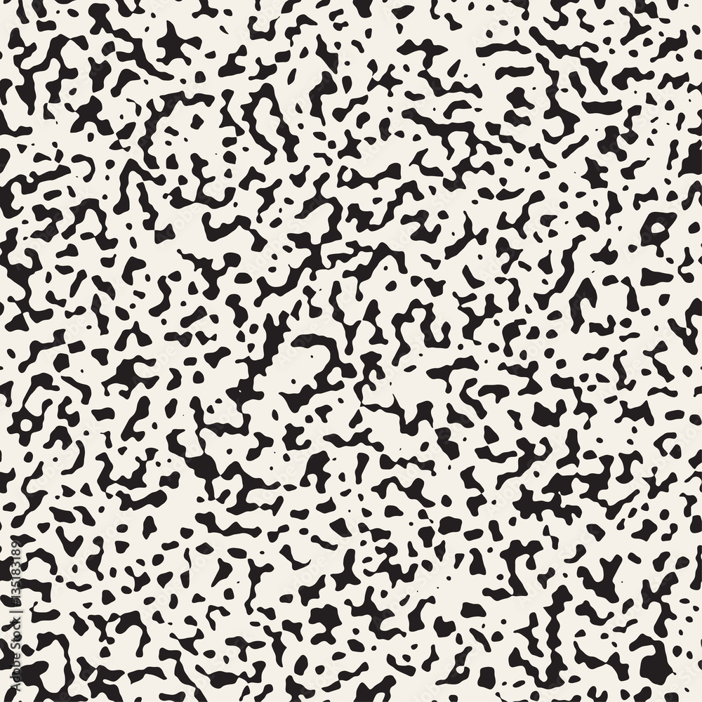 Retro Grungy Noise Texture. Vector Seamless Black and White Pattern