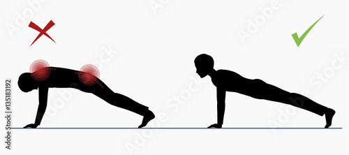 Sport exercise. Physical training full plank