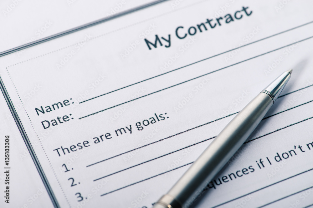 Business concept, contract and pen close-up on the table