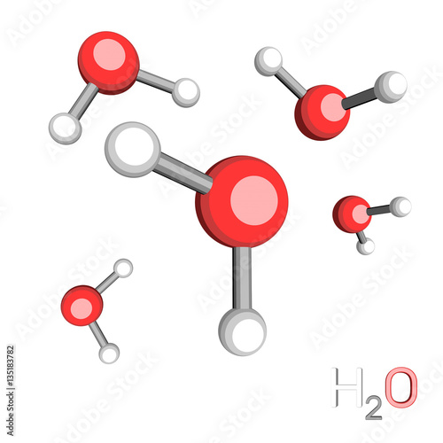 Water model molecule. Isola...