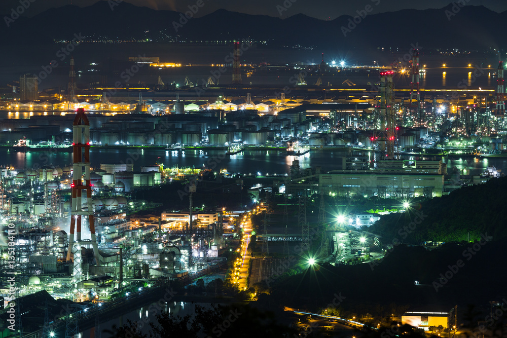 Mizushima industrial area at night