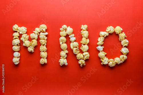 popcorn forming letter M,N,O photo