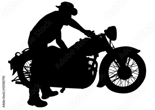Old big bike on white background