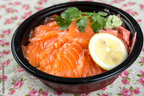 japanese food Mix Sashimi Chirashi Rice Bowl