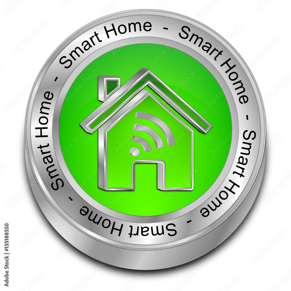 Smart Home Button - 3D illustration Smart Home Button - 3D illustration