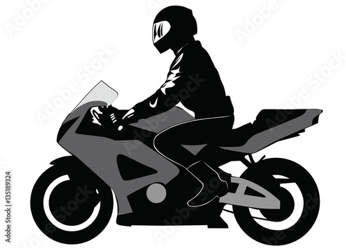 Image of motorcyclist riding on a motorcycle
