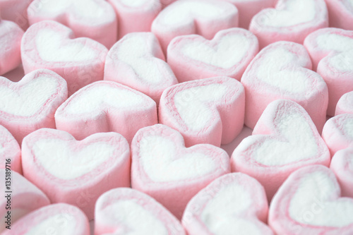Candy hearts on a white background / heart represents love in Valentine's Day / wedding day.