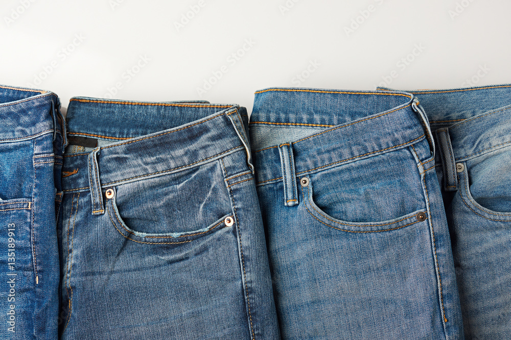 Jeans frame with white background