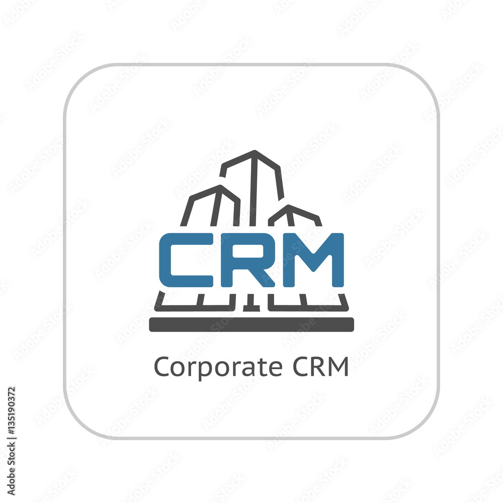 Corporate CRM System Icon. Flat Design. Corporate CRM System Icon. Flat Design.