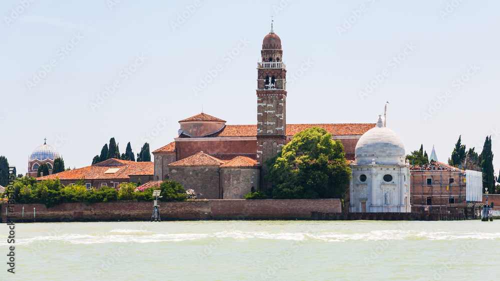 view of San Michele island in Venice city