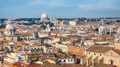 Rome cityscape in sunny winter day