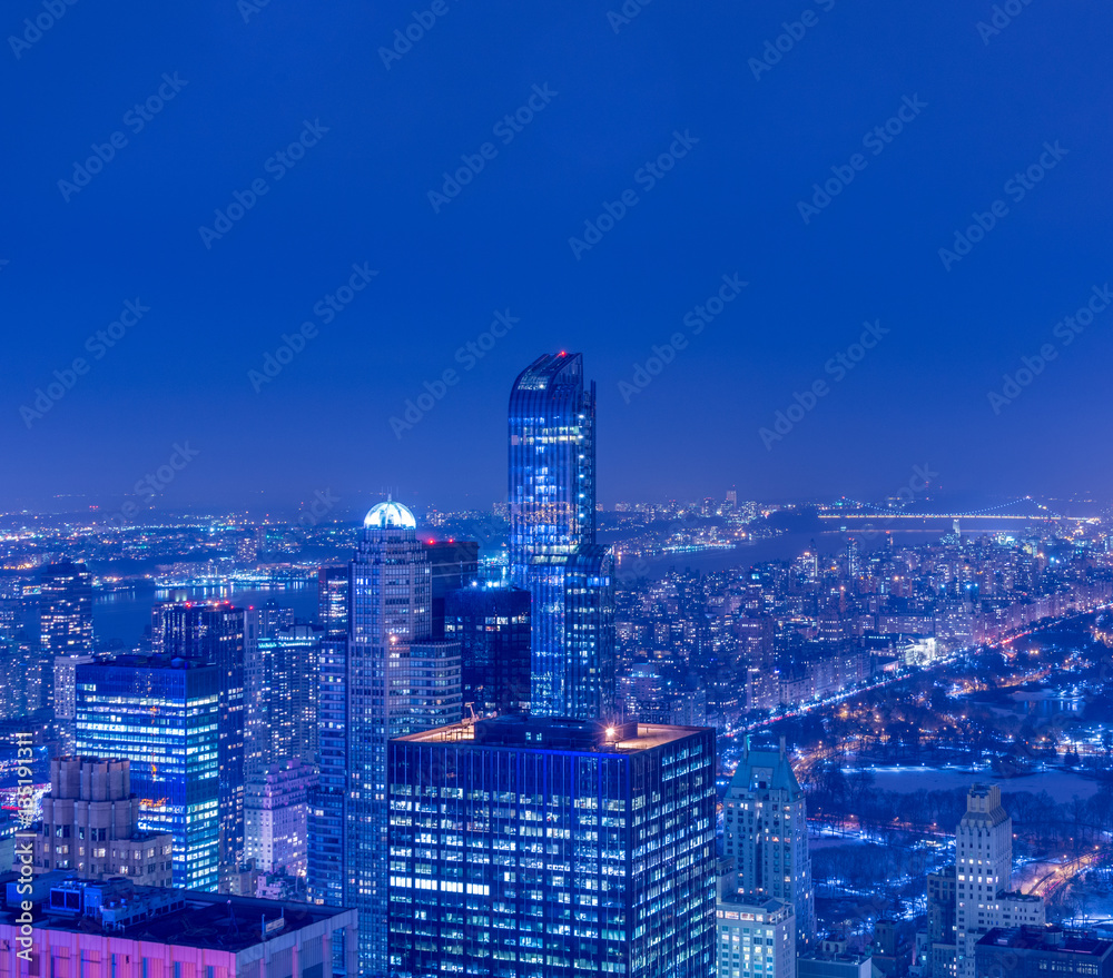View of New York Manhattan during sunset hours View of New York Manhattan during sunset hours