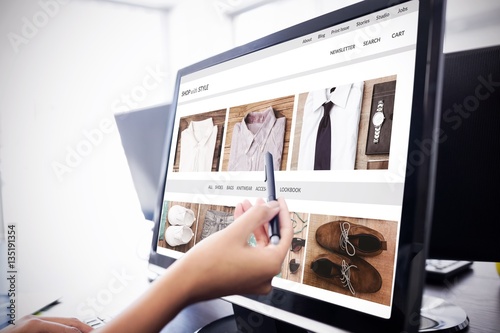 Composite image of shop with style homepage