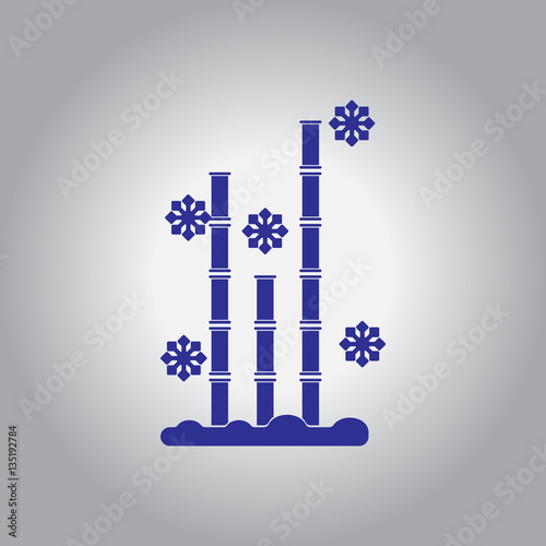 Chinese bamboo Vector illustration of bamboo and snow in flat style