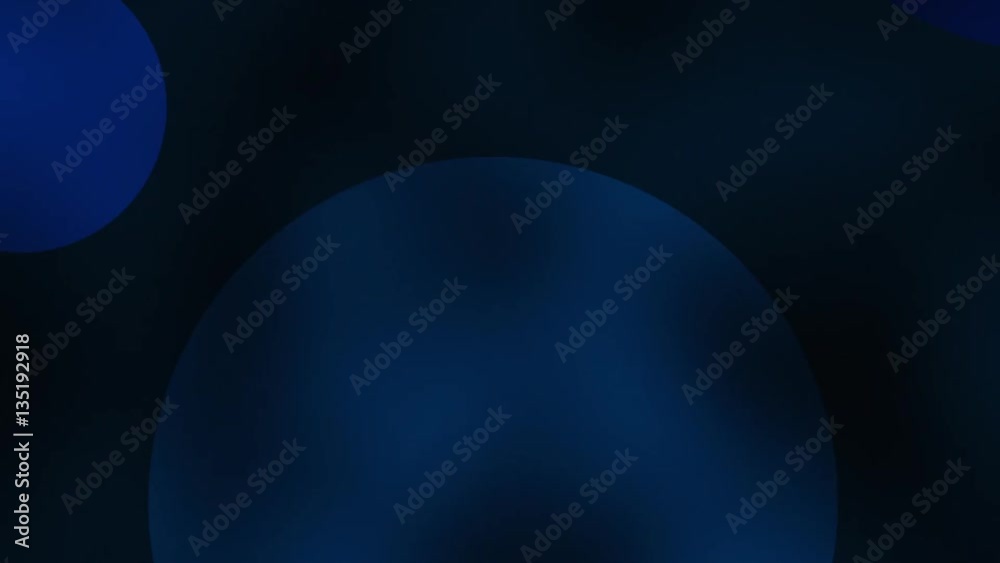 A blue abstract video background made up of moving circles and rings..