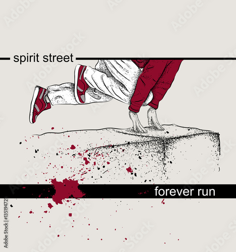Parkour Jumping man. Outdoor sport. Vector illustration