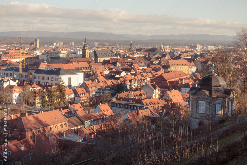 Lovely Citiscape of the City of Bamberg in Winter in Germany, Eu