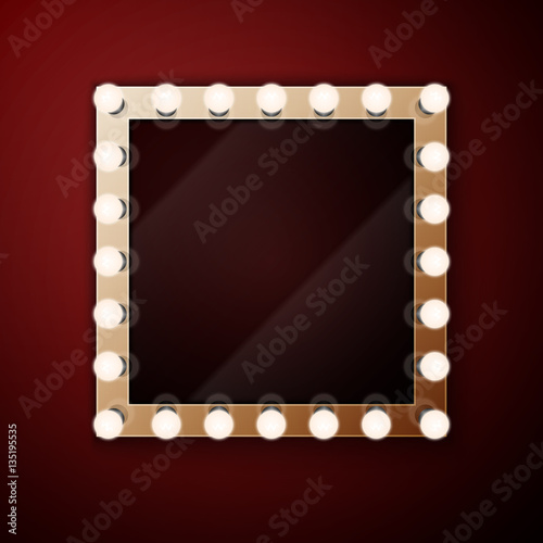 Make up mirror with light bulbs