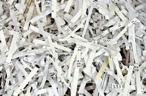 stripes of shredded papers photo