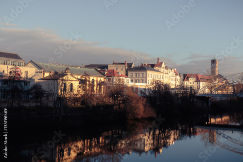 Lovely Citiscape of the City of Bamberg in Winter in Germany  Eu