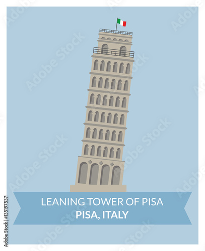 Leaning Tower (Pisa, Italy) vector building