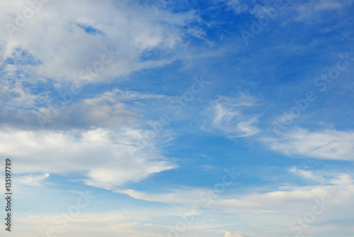 Fototapeta Naklejka Na Ścianę i Meble -  Light cirrus clouds in the bright sky.