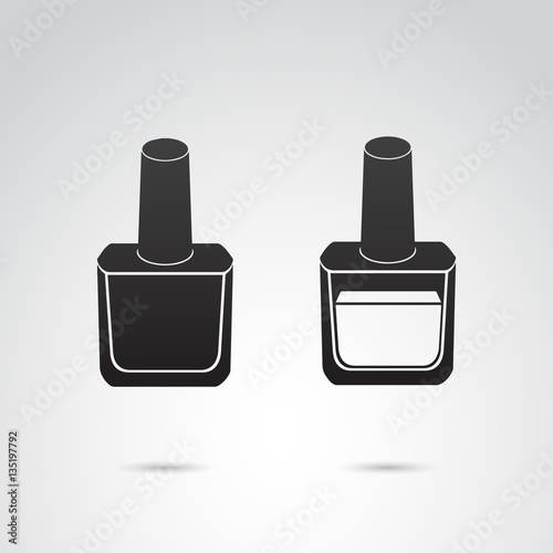 Nail polish bottle vector icon.