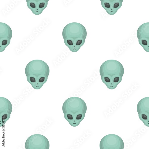 Alien icon in cartoon style isolated on white background. Space pattern stock vector illustration.