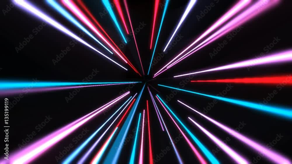 Psychedelic clip showing the formation of colorful pink, red and blue shapes and lines, complementary color mixes and unique patterns on a green background 