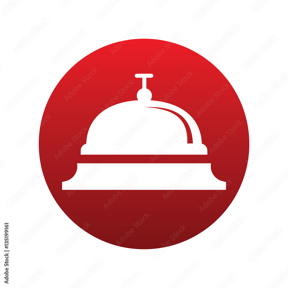 Bell icon isolated vector sign symbol on red background. Transport elements. Can be used in logo, UI and web design Bell icon isolated vector sign symbol on red background. Transport elements. Can be used in logo, UI and web design