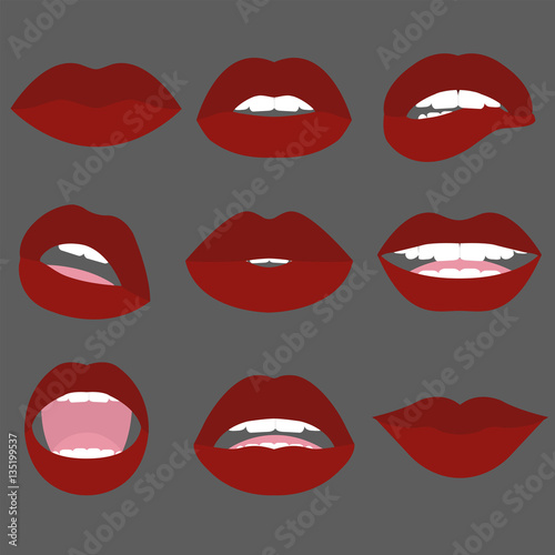 Wallpaper Mural Woman red lips. Torontodigital.ca