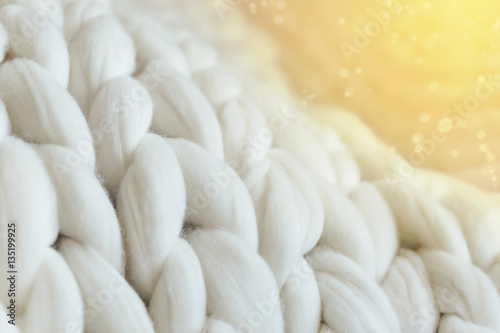 White knit giant plaid