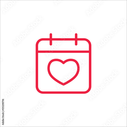 romantic date reminder calendar line icon