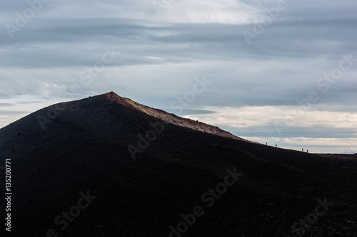 View of the 3nd volcanic cones from a 2nd cone of the eruption in 1975 of volcano Tolbachik - Kamchatka, Russia photo