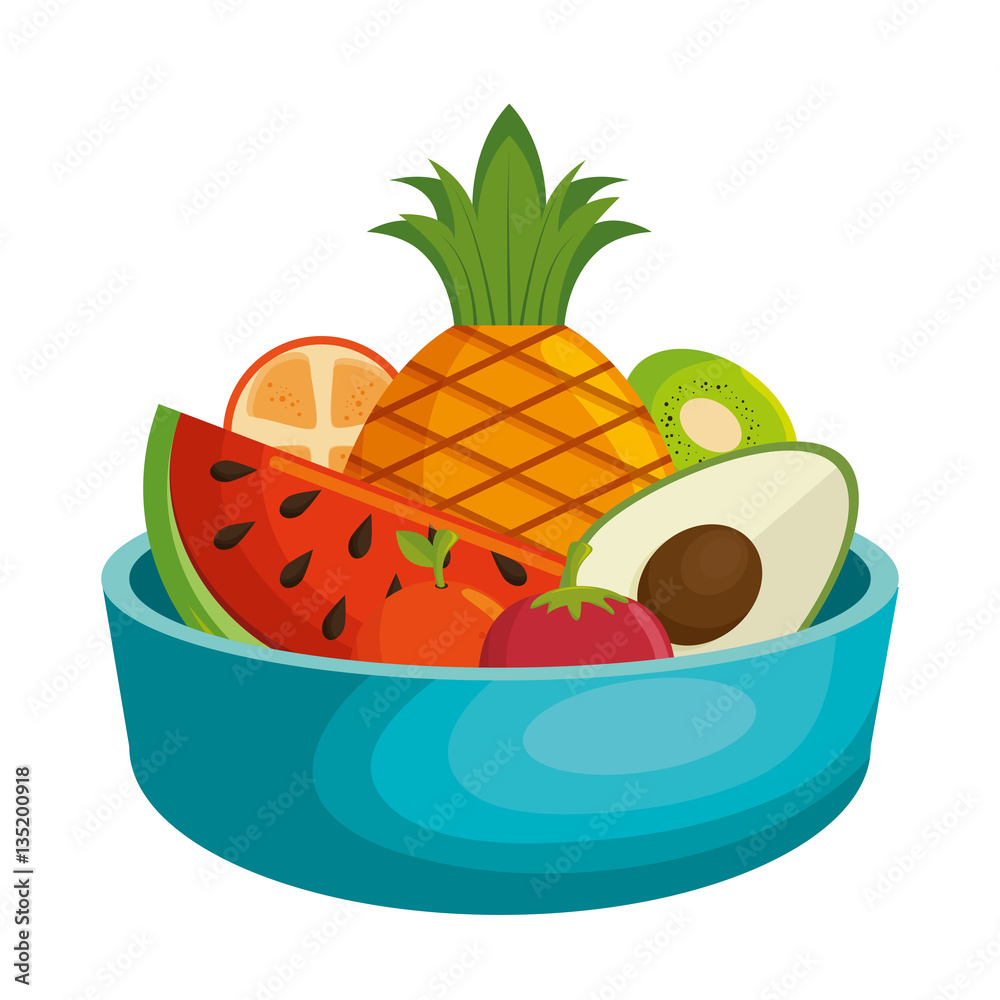 dish with fresh fruits vector illustration design dish with fresh fruits vector illustration design