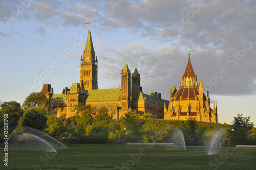 The Parliament of Canada seated at Parliament Hill in the national capital, Ottawa, Ontario 