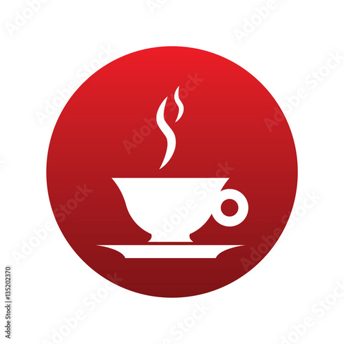 coffee icon isolated vector sign symbol on red background. Transport elements. Can be used in logo, UI and web design