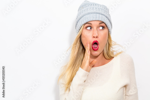 Young woman shouting