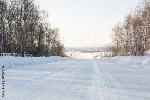 The road in snow.