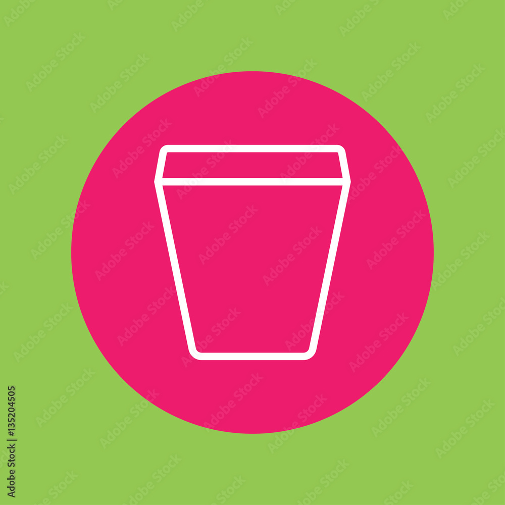 glass drink paper plastic cola coffee cup line icon white on pink circle on green glass drink paper plastic cola coffee cup line icon white on pink circle on green