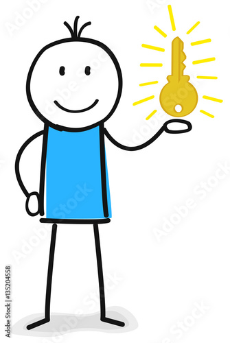 Figur mit Schlüssel in der Hand