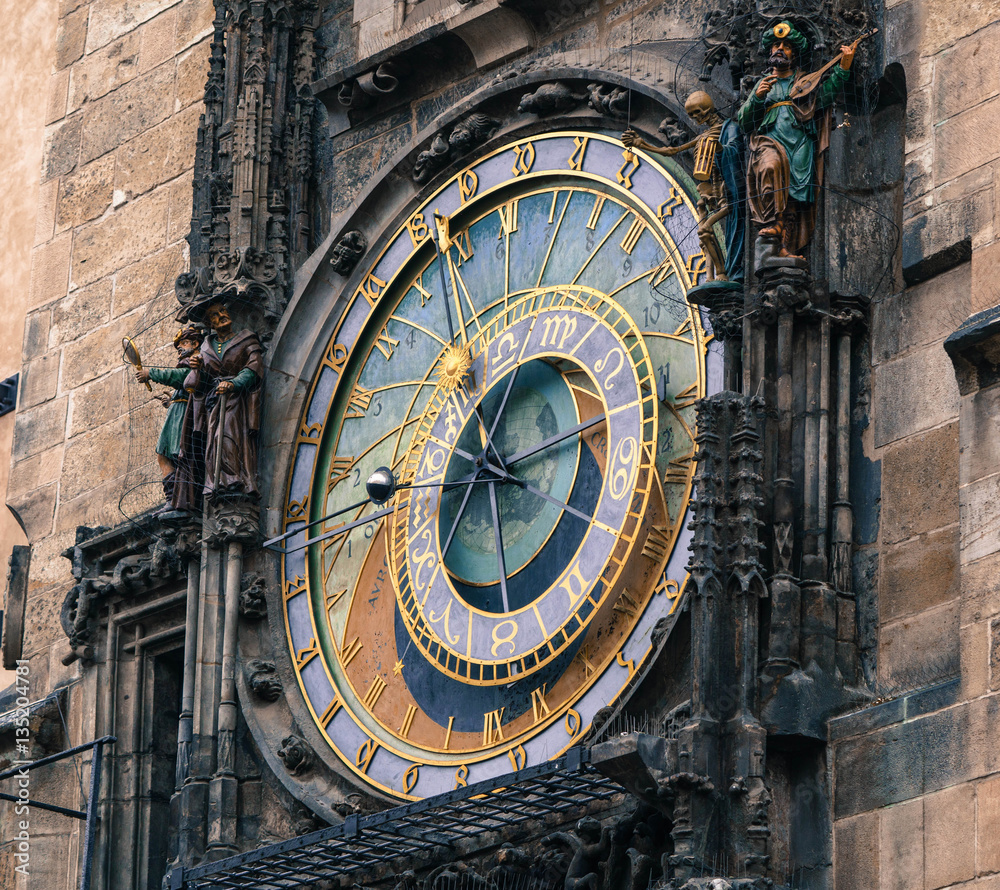 Obraz premium detail of prague astronomical clock