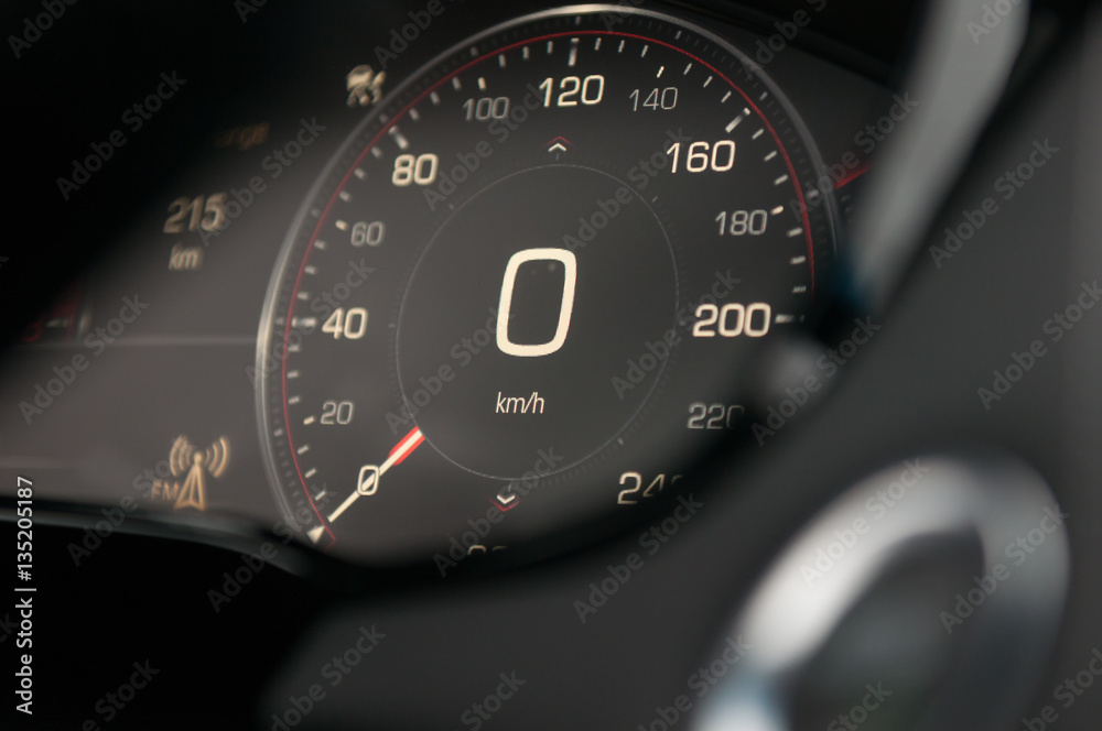 Digital speedometer in the new car. Digital speedometer in the new car.