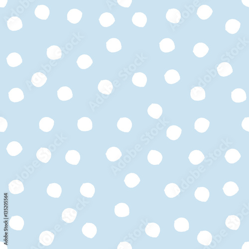 Damaged circles painted with a brush. Seamless pattern. White sp