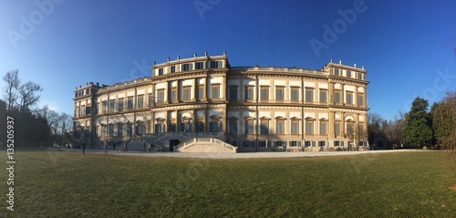 Villa Reale, Monza, Italia. 15/01/2017. Giardini Reali e parco di Monza. Reggia, palazzo in stile neoclassico