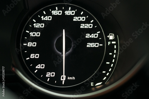 Speedometer in a new car
