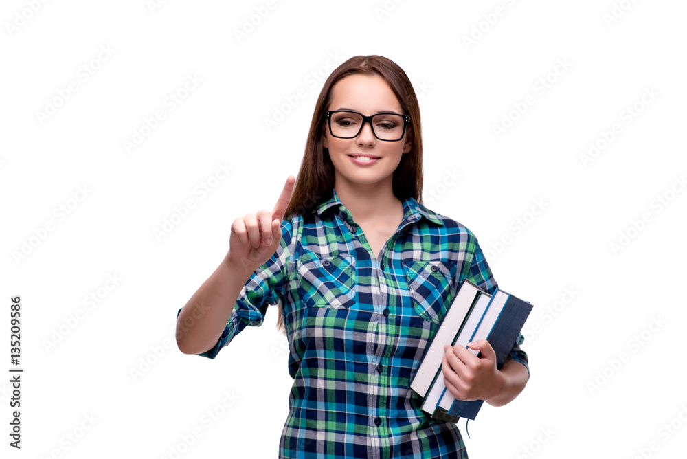 Young student isolated on the white background Young student isolated on the white background