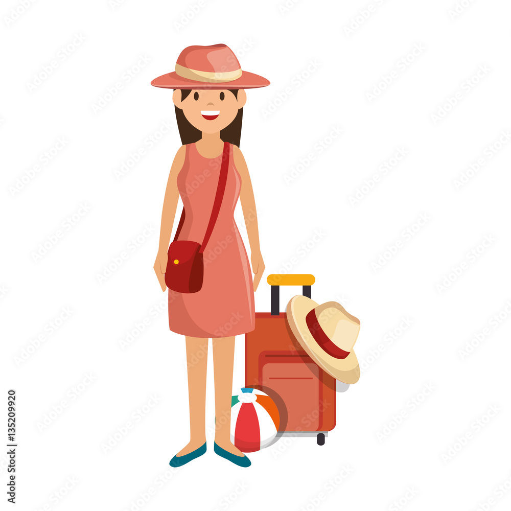 Obraz premium cute family member on vacations vector illustration design