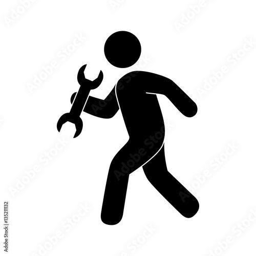repairman character working icon vector illustration design